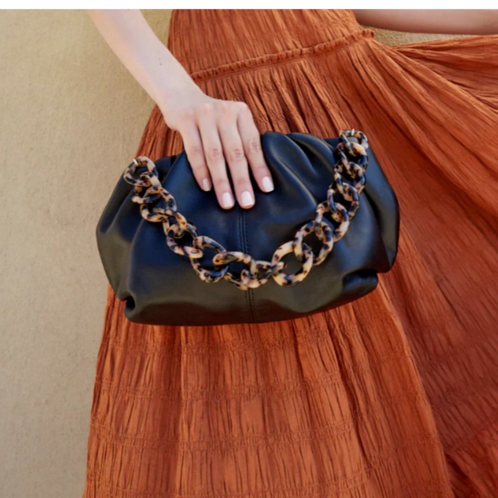 LOEFFLER RANDALL SALEM BLA OVERSIZED CLUTCH soft sheep leather MSRP$395 LOVELY!